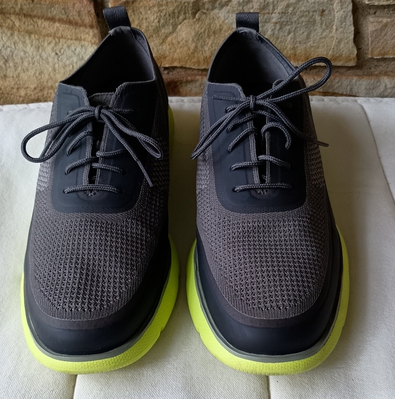 Cole Haan 2.zerogrand stitchlite water resistant wingtip Ironstone Neon Green 11 - Picture 4 of 8